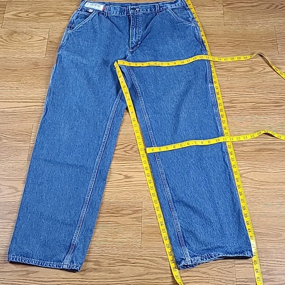 CARHARTT 36x32 STRAIGHT MEN'S CARPENTER 2018 DENIM FADED BLUE WIDE LEG JEANS - Picture 2 of 8